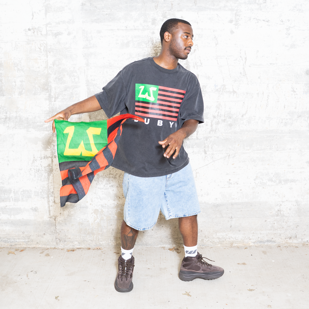 "PAN FLAG" TEE (WASHED BLACK)